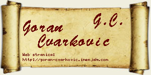 Goran Čvarković vizit kartica